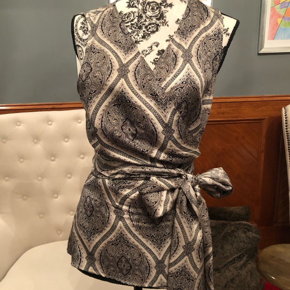 Ann Taylor wrap sleeveless blouse
